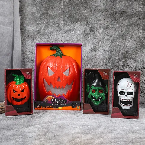 Timbre Eléctrico de Halloween Sonido Espeluznante Brillante Calabaza Bruja Esqueleto Accesorio Decoración de Fiesta de Casa Embrujada