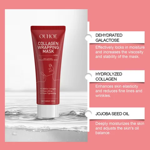 Mascarilla Facial Peel Off de Colágeno de Lactosa Roja Hidratante Reafirmante Cuidado de la Piel