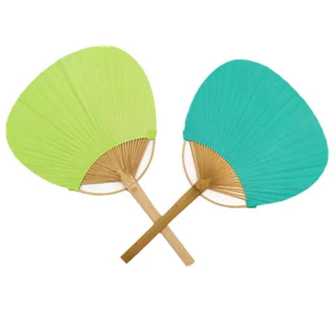 Japanischer Stil Runder Handfächer Traditioneller Bambus Papier Fächer Tragbarer Sommer Kühlfächer Heimdeko Handwerk Fächer