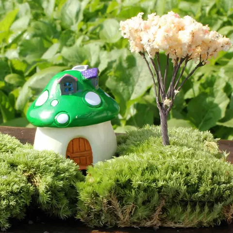 Miniatura Figura Fungo Resina Micropaesaggio Stile Pianta Ornamento Scrivania Decorazione Giardino Artigianato