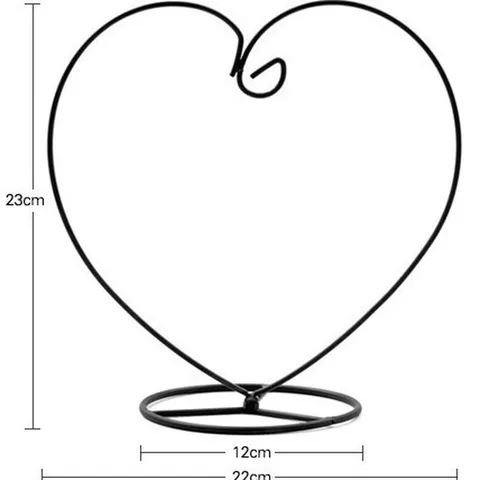 Soporte de Exhibición de Arte de Hierro Metal Corazón Luna Forma Colgante Estante para Terrario de Vidrio Planta de Aire Decoración del Hogar Adorno de Mesa