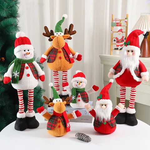 Weihnachten Stoff Wichtel Puppe Ornamente Gesichtsloser Alter Mann Schneemann Elch Plüsch Figur Feiertag Zuhause Party Dekoration