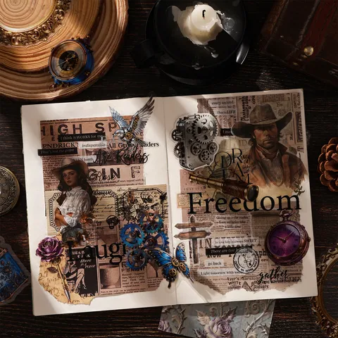 Steampunk Retro Junk Journal Benodigdheden Kit Mechanische Tandwielen Vlinder Ephemera Pakket Voor Scrapbooking DIY Knutselen Journaling Decoratie Stickers