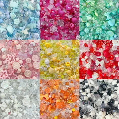 Cuentas Sueltas Mezcladas de Acrílico Lindos Materiales de Bricolaje Corazones Estrellas Flores Animales Formas Irregulares para Joyas