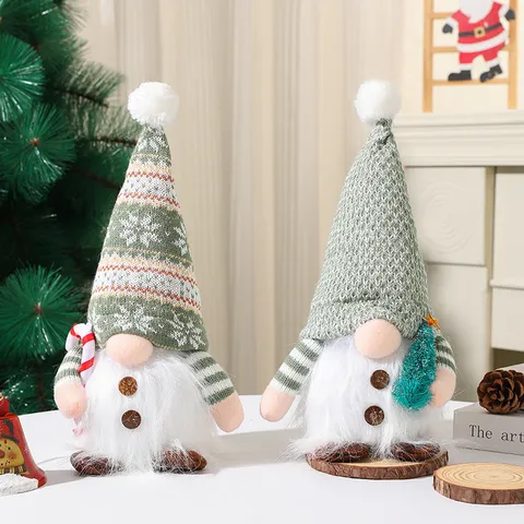 Natale LED Bambola Gnomo Illuminata Cappello Lavorato A Maglia Rudolph Ornamentale Casa Scrivania Finestra Festa Decorazione Regalo
