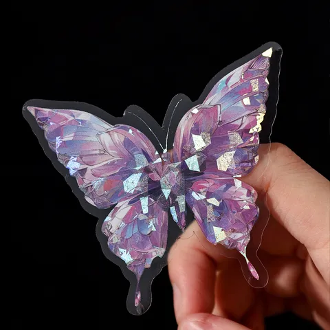 20 Stücke Vintage Schmetterling Aufkleber Pack Holografische Muschelglanz PET Aufkleber Für Scrapbooking Journaling DIY Kunst Handwerk Dekorative Briefpapier Etiketten