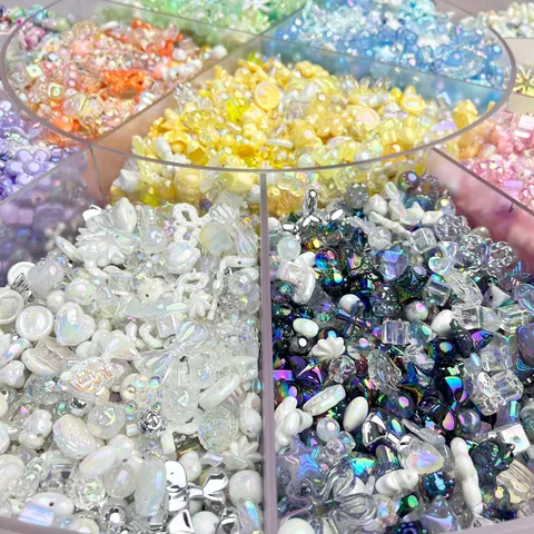 Cuentas de Acrílico Galvanizadas UV Color AB Formas Mixtas Kit de Materiales para Creación de Joyas DIY para Cadena de Teléfono Collar Artesanía
