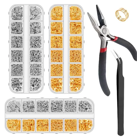 DIY Jewelry Making Tools Kit Alloy Needle Nose Pliers Tweezers Ring Opener Jump Rings Lobster Clasps Jewelry Repairing Kit