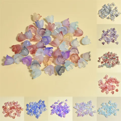 Cuentas de Acrílico de Lirio De Los Valles de 11mm Cuentas de Separación de Flores Mate AB Color Para Fabricación Joyas