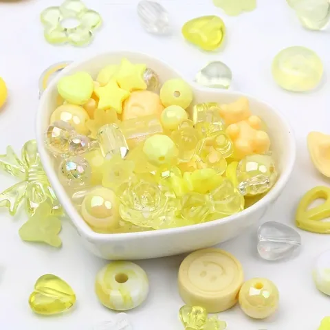 Mixed Shape Acrylic Loose Beads 10mm-30mm DIY Bracelet Phone Chain Crafting Iridescent Macaron Beads Jewelry Making Supplies