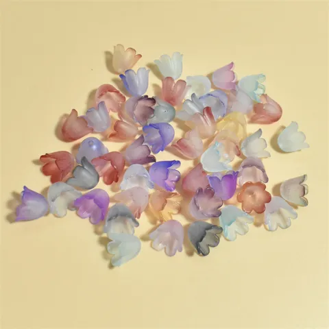 Cuentas de Acrílico de Lirio De Los Valles de 11mm Cuentas de Separación de Flores Mate AB Color Para Fabricación Joyas