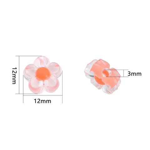 Cuentas Sueltas de Acrílico en Forma de Flor Cuenta en Cuenta para Creación de Joyas Pulsera Collar Artesanías Transparente Colorido