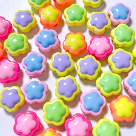 Cuentas de Acrílico Para Hacer Joyas de Bricolaje Formas Coloridas de Corazón Estrella Flor Cuentas Sueltas Macarrón Accesorios Para Collares Pulseras