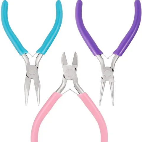 Multicolor Stainless Steel Round Nose Wire Cutter Chain Nose Pliers Tools For DIY Crafting Repair Jewelry Making Tools