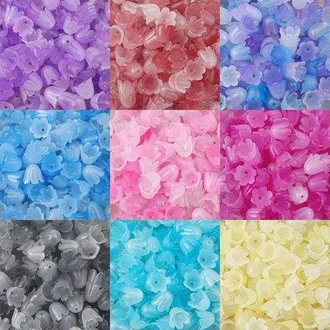 Cuentas de Acrílico Lirio de los Valles Degradadas para Joyería DIY Carillón de Viento Accesorio Pelo Cuentas Flor