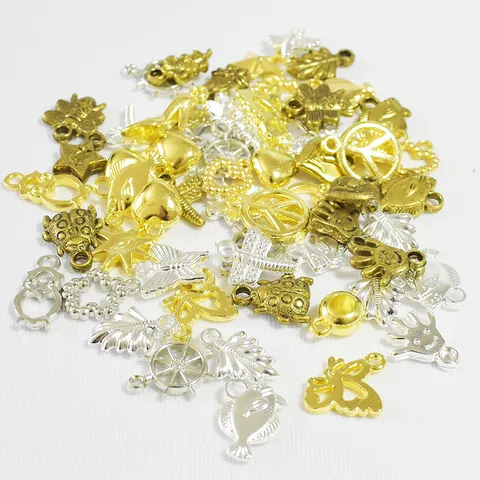 16mm Plated Mixed Shapes Polymer Clay Beads For DIY Jewelry Making 1800 Pieces Bulk Gold Silver Bronze Beads For Bracelet Necklace