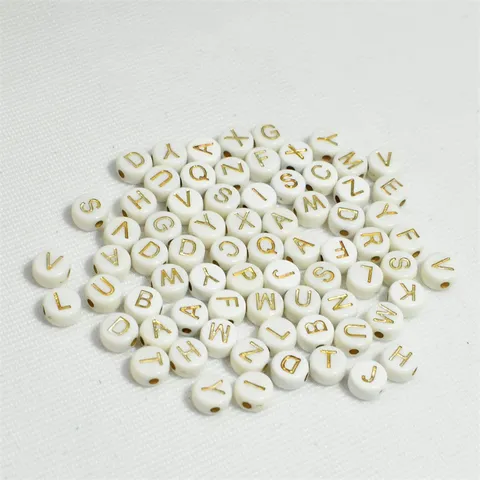 Cuentas Redondas con Letras del Alfabeto de Acrílico de 7mm Multicolor Cuentas Sueltas DIY para Pulseras Collares Accesorios de Joyería al por Mayor