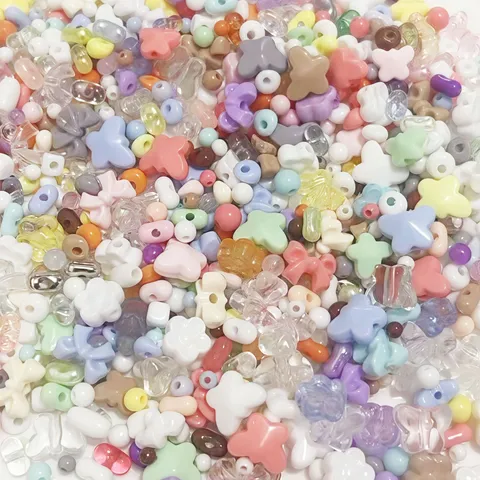 Cuentas de Acrílico Formas Mezcladas Colores Mezclados Cuentas de Flores Mariposas Corazones Accesorios para Hacer Joyas DIY Cuentas Sueltas