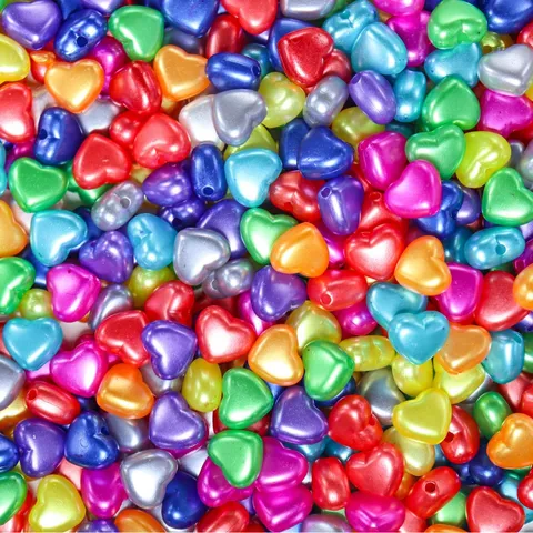 Cuentas Sueltas de Perlas Artificiales de Acrílico con Forma de Corazón para Hacer Joyas DIY Cuentas de Corazón de Colores para Accesorios de Pulsera Collar