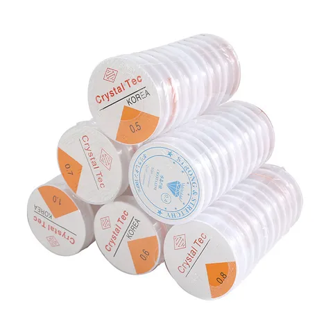 Cordón Elástico de Poliuretano Blanco Transparente Para la Creación de Joyas DIY Hilo de Cristal Elástico Fuerte Para Materiales de Artesanía