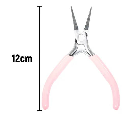 Professional Pink Handle Jewelry Pliers Set For DIY Handmade Jewelry Making Round Nose Diagonal Bent Needle Nose Pliers Carbon Steel Hand Tool