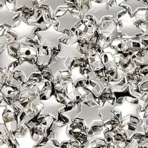 Star Shaped Acrylic Beads 6mm Electroplated Metallic Finish Loose Beads For DIY Jewelry Making Phone Chain Car Hanging Craft Accessories 100 Pieces