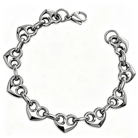 Bracciale a Catena a Cuore in Acciaio Inossidabile per Donna Bracciale con Ciondolo a Cuore Traforato Set da 5 Pezzi