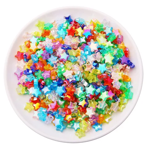 Cuentas de Acrílico de Estrella de Cinco Puntas Iridiscentes Color AB Cuentas Sueltas DIY Para Creación de Joyas Pulsera Collar Hechos a Mano Accesorios Decorativos