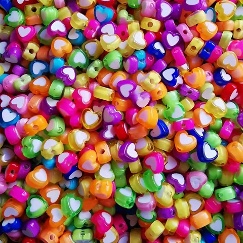 Cuentas Sueltas de Acrílico en Forma de Corazón Diseño de Cuenta en Cuenta para Pulsera DIY Collar Manualidades
