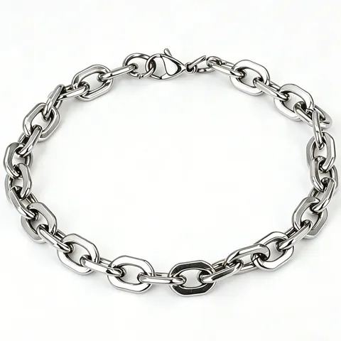 Edelstahl Büroklammer Halskette Unisex Minimalistisch Quadratisches Glied Grobe Kette Schmuck Wasserdicht Nicht Anlaufend Metall Basis Kette