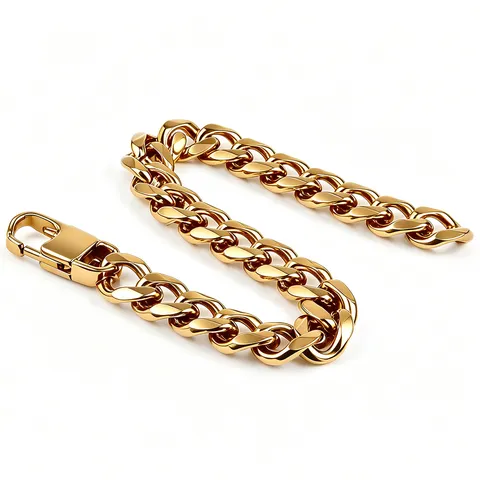 Hip Hop Stainless Steel Cuban Link Chain Necklace Bracelet For Men Women Gold Silver Plated Thick Curb Chain Jewelry