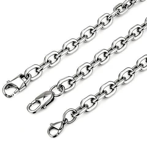 Edelstahl Büroklammer Halskette Unisex Minimalistisch Quadratisches Glied Grobe Kette Schmuck Wasserdicht Nicht Anlaufend Metall Basis Kette