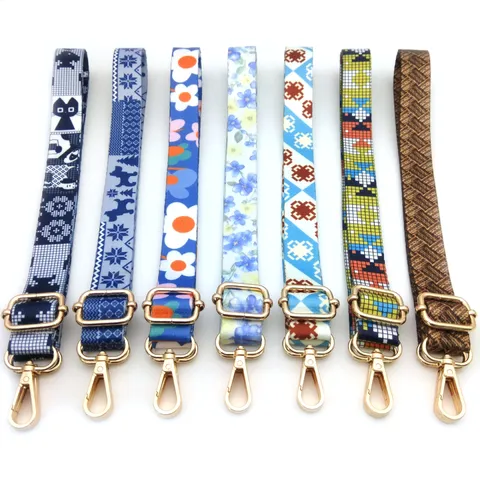 Adjustable Bag Strap Replacement For Crossbody Shoulder Bag Heat Transfer Floral Geometric Printed Replacement Strap For Bag Phone Bottle