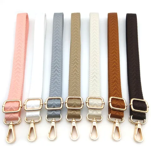 Verstellbarer 2.5cm Breiter Ersatz Taschengurt Für Damen Fischgrätmuster Polyester Schultergurt Mit Metallschnallen Einfarbiges Taschenzubehör