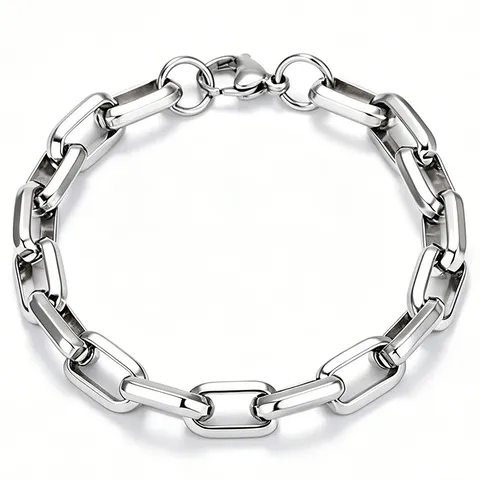 Minimalistische Edelstahl Büroklammer Gliederkette Choker Halskette Unisex Schwere Industriestil Galvanisiert Karabinerverschluss Hip Hop Punk Streetwear Schmuck Geschenk