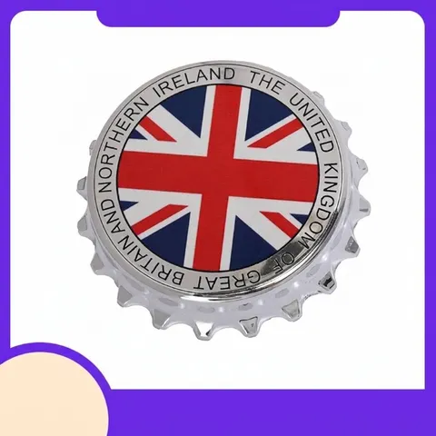 Imán de Nevera Creativo de Metal con Forma de Chapa de Cerveza Abrebotellas Diseño Bandera Nacional Souvenir Decoración Magnética