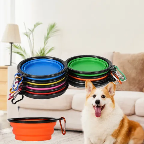 Ciotola per Cani Pieghevole in Silicone Portatile Ciotola da Viaggio per Animali Domestici