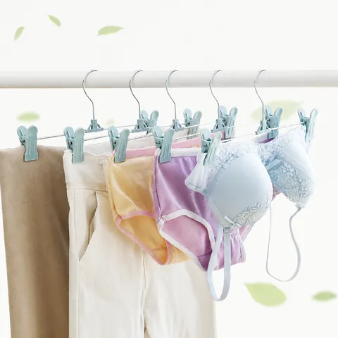 Anti-Slip Plastic Trouser Pants Hanger Multi-Layer Skirt Clip Clothes Rack Carbon Steel Heavy Duty Space Saving Closet Organizer