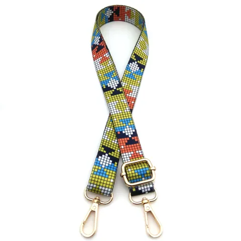 Adjustable Bag Strap Replacement For Crossbody Shoulder Bag Heat Transfer Floral Geometric Printed Replacement Strap For Bag Phone Bottle
