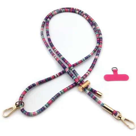 Retro Adjustable Mobile Phone Lanyard Bag Strap Accessories Colorful Braided Cord Crossbody Strap With Metal Hooks