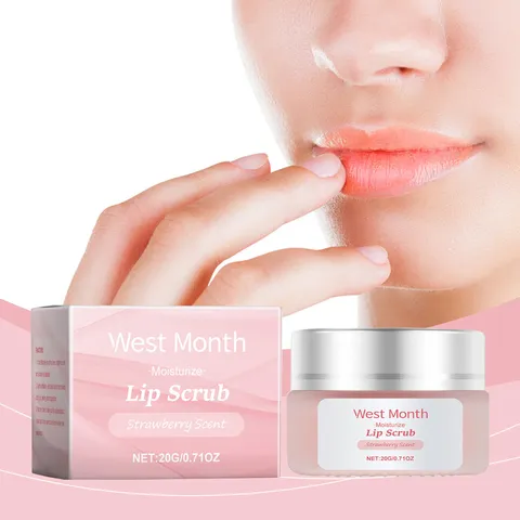 Exfoliante Labial de Fresa Natural Exfoliación Suave Y Crema de Cuidado Labial Hidratante Profunda Para Labios Suaves