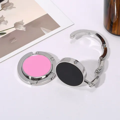 Portable Folding Purse Hook Zinc Alloy Table Side Bag Hanger For Women Desktop Storage Metal Rhinestone Bag Holder Hook