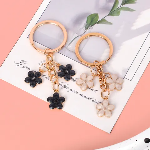 Sakura Kersenbloesem Metalen Sleutelhanger Meisjesachtig Hart Bloem Tashanger Accessoire Emaille Legering Ornament Voor Vrouwen Cadeau