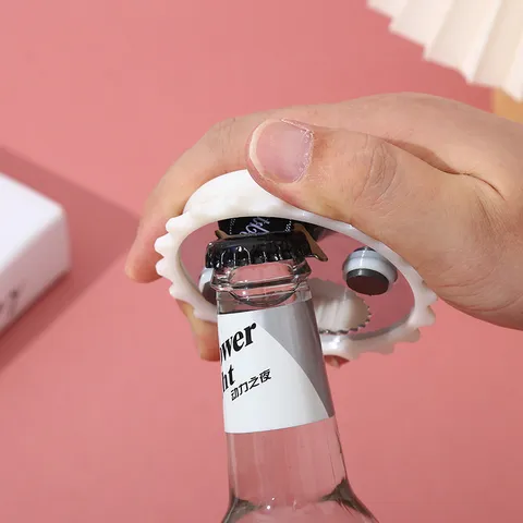 Abrebotellas Magnético Creativo para Nevera Forma de Tapón de Botella Resina Sintética Acero Inoxidable Herramienta de Cocina Decoración del Hogar