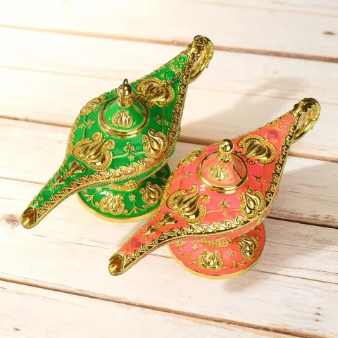 Antieke Aladin Wonderlamp Europese Paleisstijl Emaille Strass Zinklegering Handwerk Huisdecoratie Cadeau