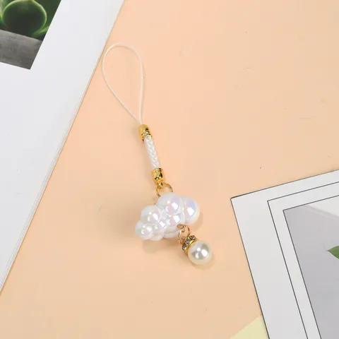 Schattige Legering Konijn Kat Sleutelhanger Telefoonkoord Creatieve Zinklegering Emaille Tas Bedeltje Kunstparel Hanger Voor Vrouwen