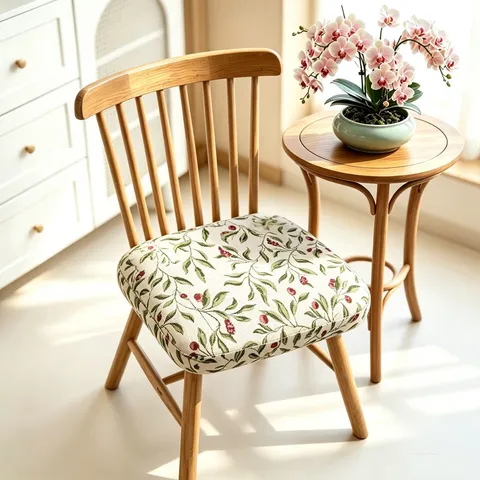 Landhausstil Blumen Memory Foam Stuhlkissen Weiches Chenille Sitzkissen Mit Waschlbarem Bezug Für Esszimmer Wohnzimmer Zuhause