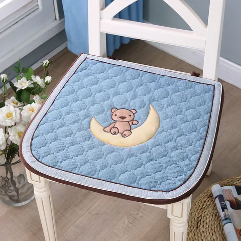 Coussin de Chaise Matelassé Couleur Unie Antidérapant Doux Coussin de Siège pour Cuisine Maison