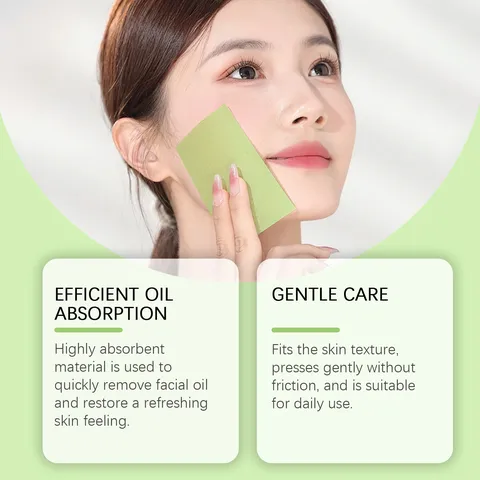 Carta Assorbente al Tè Verde Portatile Fogli Pulizia Viso Fibra Vegetale Naturale Controllo Olio
