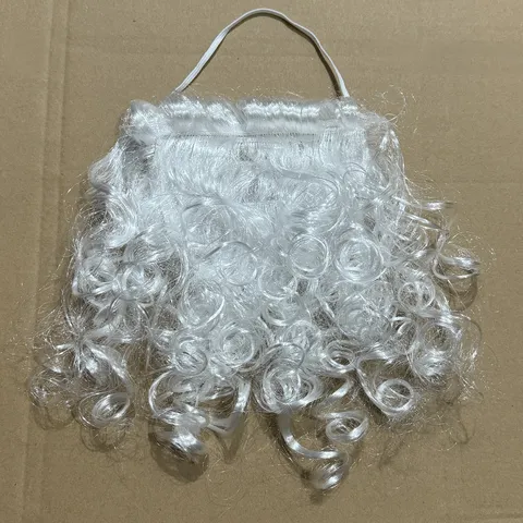 Barba di Babbo Natale Finta Barba Bianca Riccia Per Decorazione Festa di Natale Spettacolo Con Cinturino Elastico